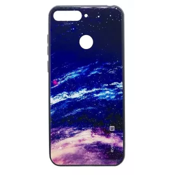 Funda con cristal protector trasero para Samsung Galaxy A7 (2018) Evelatus - noche estrellada