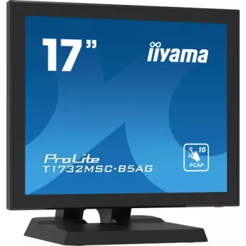 Iiyama ProLite T1732MSC-B5AG Monitor LED táctil de 17 pulgadas - 5:4 SXGA, capacitivo proyectado, multitáctil de 10 puntos, HDMI/DVI/VGA, USB, altavoces, Negro