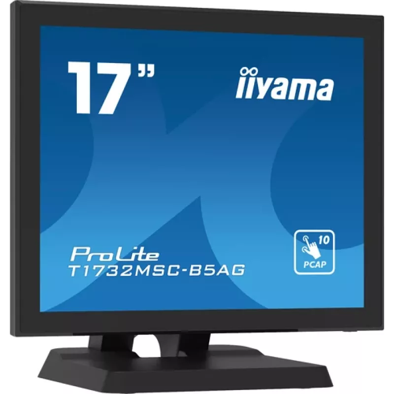 Iiyama ProLite T1732MSC-B5AG Monitor LED táctil de 17 pulgadas - 5:4 SXGA, capacitivo proyectado, multitáctil de 10 puntos, HDMI/DisplayPort/VGA, USB, altavoces, Negro