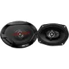 JVC CS-DR6932 altavoces coaxiales de 3 vías para coche 6x9 pulgadas, 500W pico, 70W RMS, woofer de carbono-mica, tweeter PEI, 4 ohmios