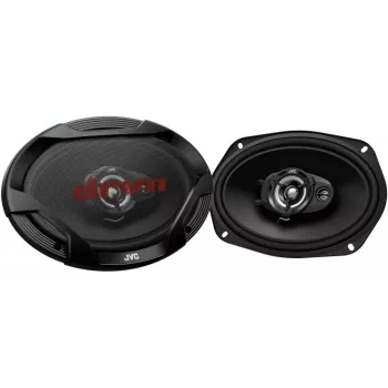 JVC CS-DR6932 altavoces coaxiales de 3 vías para coche 6x9 pulgadas, 500W pico, 70W RMS, woofer de carbono-mica, tweeter PEI, 4 ohmios
