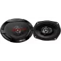JVC CS-DR6932 altavoces coaxiales de 3 vías para coche 6x9 pulgadas, 500W pico, 70W RMS, woofer de carbono-mica, tweeter PEI, 4 ohmios