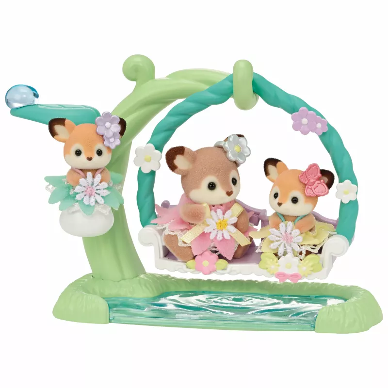 Sylvanian Families Cuna de bebé con columpio de flores juego