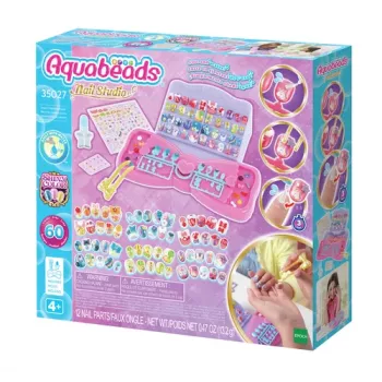 EPOCH Aquabeads Nail Studio set de inicio - set de arte de uñas con cuentas activadas por agua para niños, más de 100 diseños, uñas reutilizables, sin pegamento, a partir de 4 años