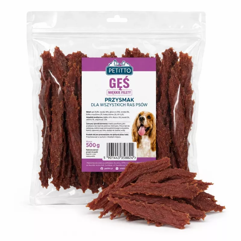 PETITTO filetes de ganso blandos para perros 500g