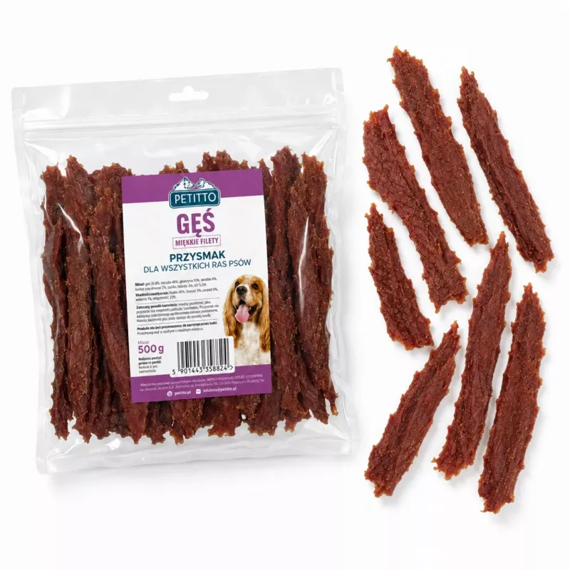 PETITTO filetes de ganso blandos para perros 500g