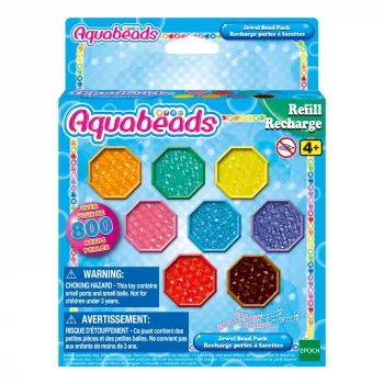 EPOCH Aquabeads set de recarga de cuentas brillantes - 800 cuentas en 8 colores