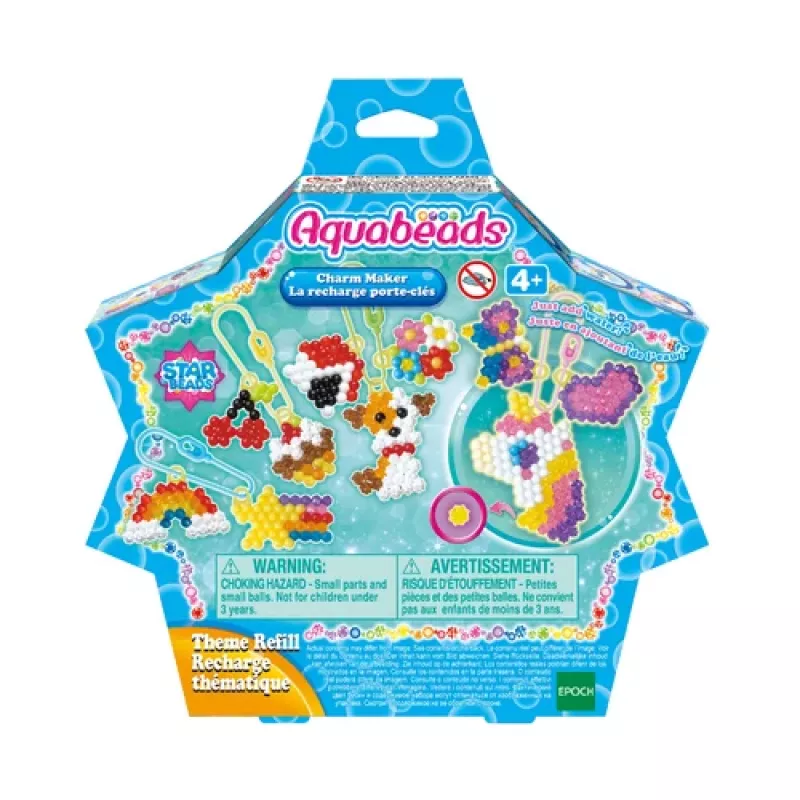 EPOCH Aquabeads set de encantos y colgantes - más de 600 cuentas, más de 10 diseños, set de manualidades activado con agua para niños a partir de 4 años