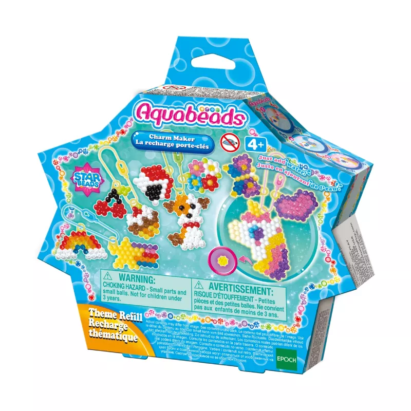 EPOCH Aquabeads set de encantos y colgantes - más de 600 cuentas, más de 10 diseños, set de manualidades activado con agua para niños a partir de 4 años
