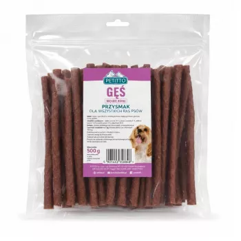 PETITTO Tiras blandas de ganso snacks para perros 500 g