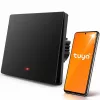 Qoltec 52722 interruptor de luz Smart Wi-Fi, 1 canal, panel táctil, temporizador, Tuya/Smart Life, negro