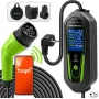 Qoltec cargador portátil para EV Type 2 a Schuko 3,5 kW 16 A cable de 5 m con Wi-Fi y LCD