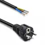 QOLTEC 54598 Schuko CEE 7/7 a cable de alimentación pelado y estañado 3m H05VV-F 3x1,0mm² negro