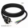 QOLTEC 54598 Schuko CEE 7/7 a cable de alimentación pelado y estañado 3m H05VV-F 3x1,0mm² negro