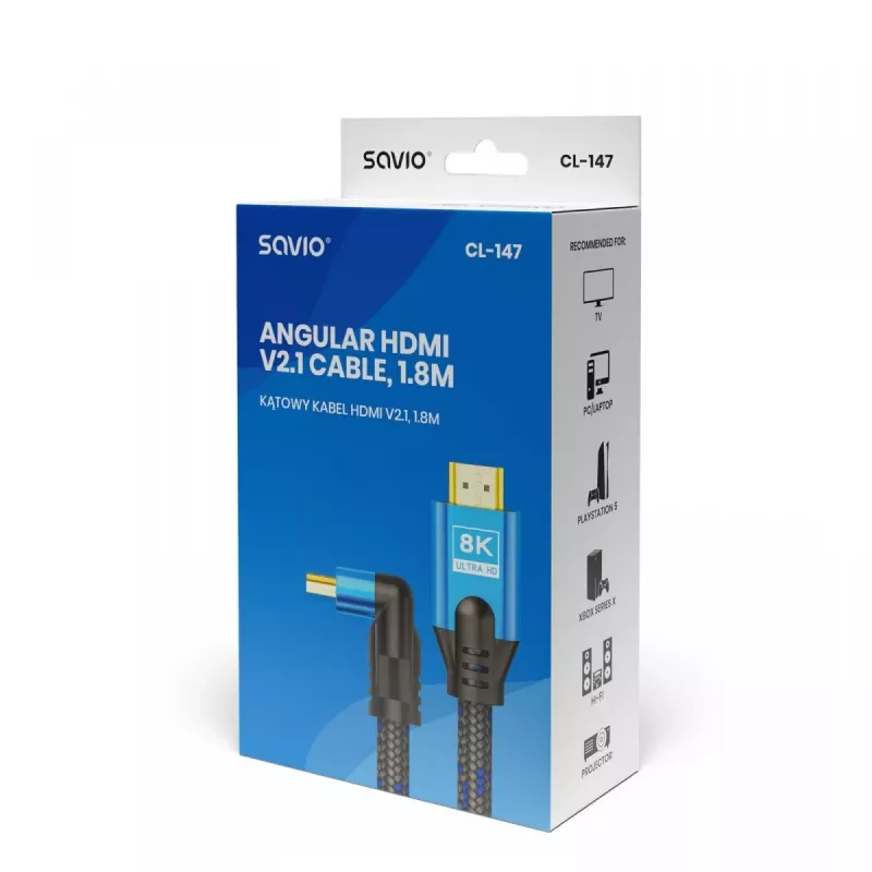 SAVIO CL-147 cable HDMI 2.1 8K 48Gbps Ultra High Speed