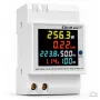 Qoltec Contador de energía monofásico 6 en 1 para carril DIN con TC de 100A, 230V, LCD, salida de pulsos