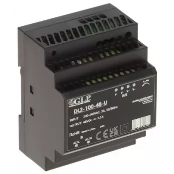 GLP Fuente de alimentación conmutada DL2-100-48-U | 100,8 W 48 V fuente de alimentación industrial para carril DIN