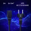 QOLTEC 54627 Cable de alimentación Schuko a IEC C13 3m 3x1mm² negro