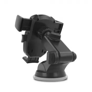 Soporte HAMMER Extreme para coche universal para smartphone parabrisas salpicadero con ventosa fuerte, giro 360°, pinza ajustable, negro