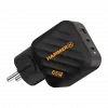 Fuente de alimentación HAMMER RapidCharge 65W GaN - 2x USB-C PD, 1x USB-A QC, negra