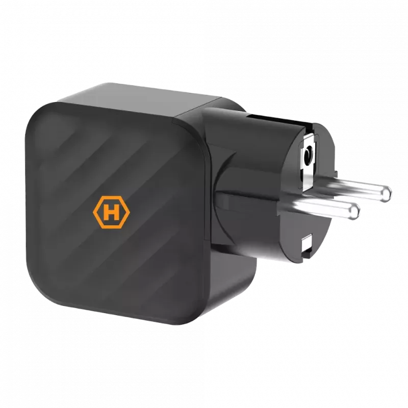 Fuente de alimentación HAMMER RapidCharge 65W GaN - 2x USB-C PD, 1x USB-A QC, negra