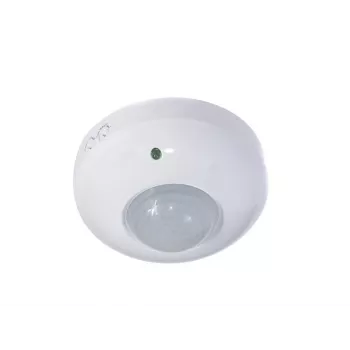 MACLEAN MCE19 detector de movimiento PIR de techo – cobertura 360°, carga de 1200 W para bombillas incandescentes / 300 W para LED, tiempo y lux ajustables, blanco