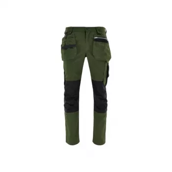 NO NAME TROUSERS MONTER M Pantalón de trabajo para hombre, 65% poliéster 35% algodón, negro/gris, 9 bolsillos, bolsillos para rodilleras, EN ISO 13688