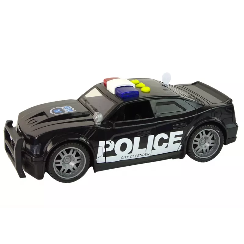LEAN TOYS Coche de policía 1:14 vehículo RC con luces y sonidos negro