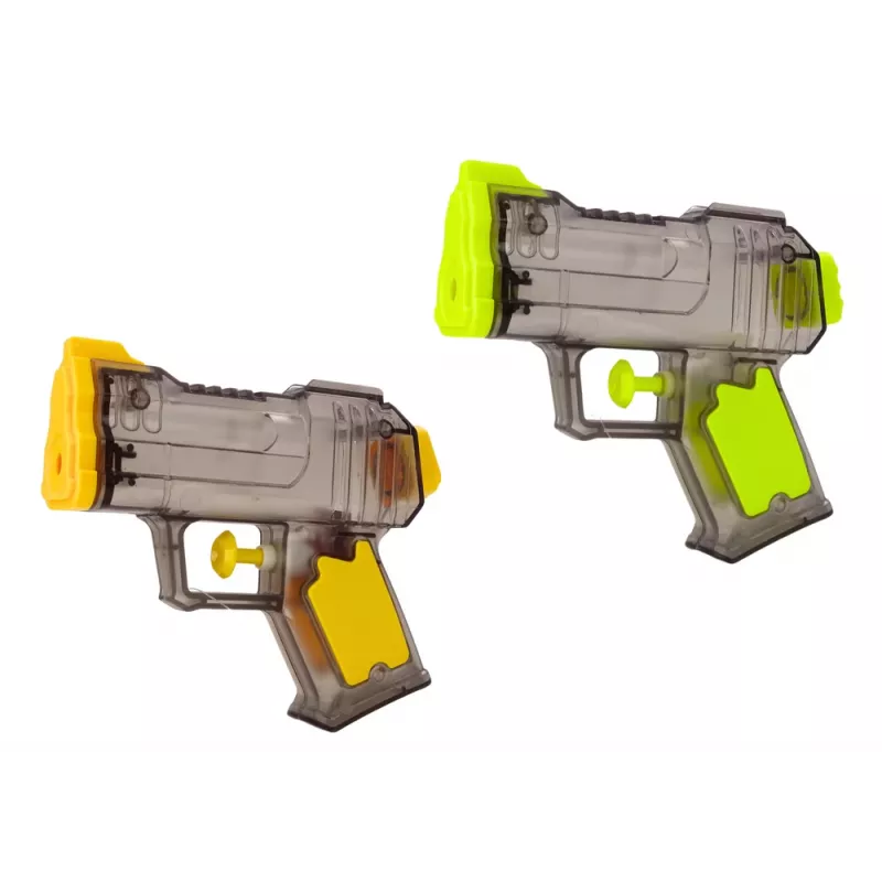 LEAN TOYS Pistola de agua pequeña transparente amarillo naranja