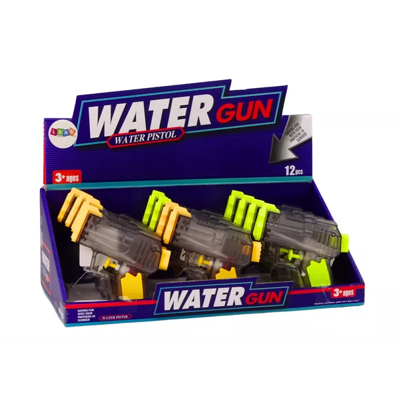 LEAN TOYS Pistola de agua pequeña transparente amarillo naranja