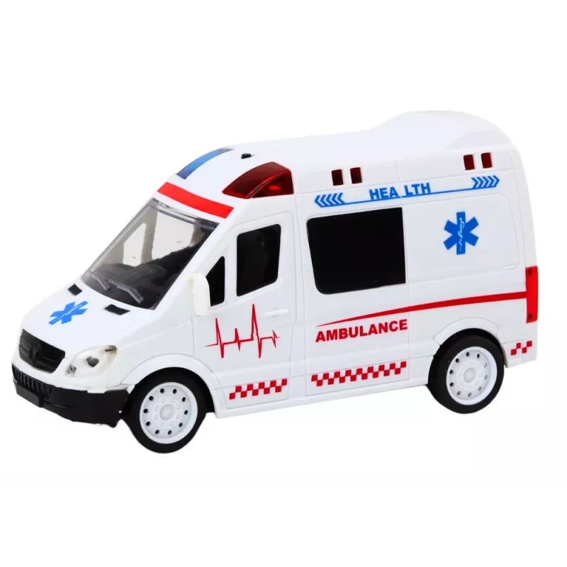LEAN TOYS Ambulancia RC 1:16 con luz y sonido - blanca
