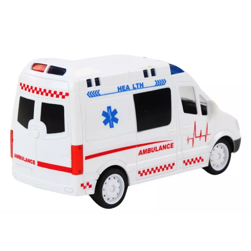 LEAN TOYS Ambulancia RC 1:16 con luz y sonido - blanca