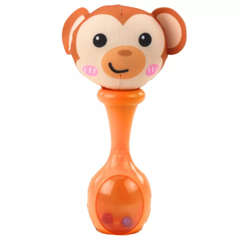 LEAN TOYS Set de sonajeros con pelotas suaves, motivos de mono y panda, 2 unidades