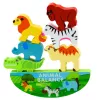 LEAN TOYS Juego de habilidad de madera animales en equilibrio 13 piezas