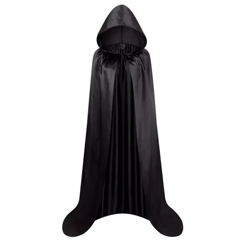 LEAN TOYS Capa con capucha carnaval Halloween negra 150cm