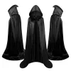 LEAN TOYS Capa con capucha carnaval Halloween negra 150cm