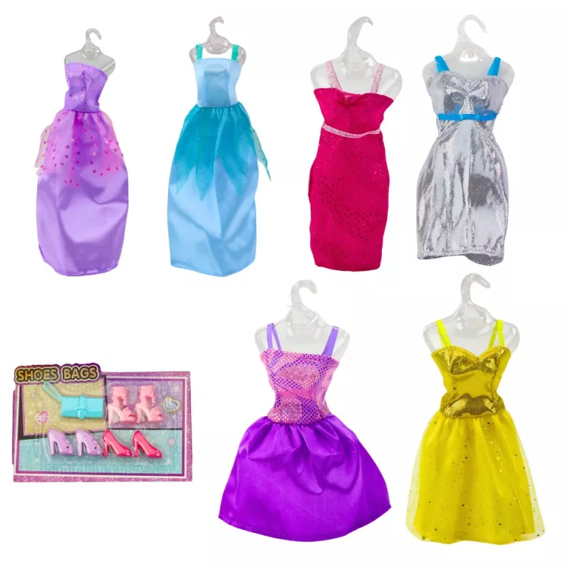 LEAN TOYS Anlily Collection Set de Moda Vestidos Accesorios 17 piezas