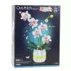 LEAN TOYS Orquídea Bloques de Construcción Orquídea en Maceta Rosa y Blanco 616 Piezas