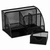 LEAN Organizador de Escritorio de Metal con Cajón, 5 Compartimentos, Negro