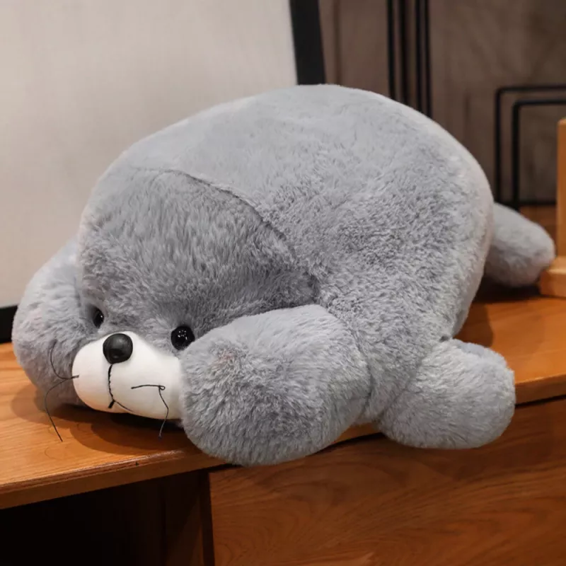 LEAN TOYS mascota de peluche foca gris grande 29cm