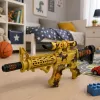 LEAN TOYS rifle de juguete camuflaje mira telescópica silenciador móvil luz y sonido 54 cm