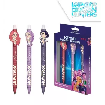 Set de bolígrafos de gel KIDS K-Pop Demon Hunters pack de 3 | 0,7 mm colores surtidos