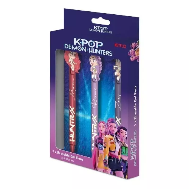 Set de bolígrafos de gel KIDS K-Pop Demon Hunters pack de 3 | 0,7 mm colores surtidos