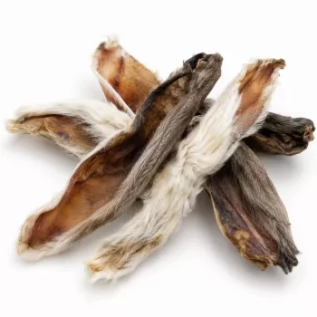 PETITTO orejas de conejo con pelo snacks para perros, 500 g