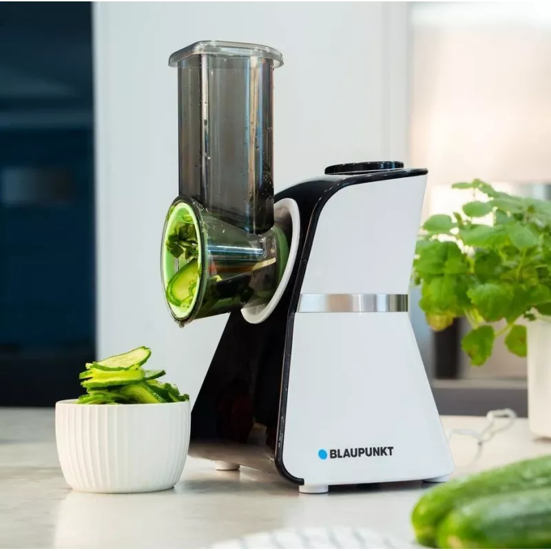 Blaupunkt Slicer FPS502 robot de cocina eléctrico 150 W acero inoxidable cuchilla dentada 190 mm grosor de corte ajustable 0-15 mm negro/plata