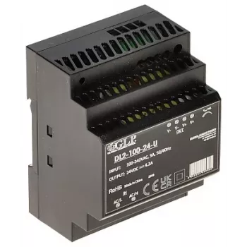 GLP Fuente de alimentación conmutada DL2-100-24-U – 100W 24V fuente de alimentación industrial para carril DIN
