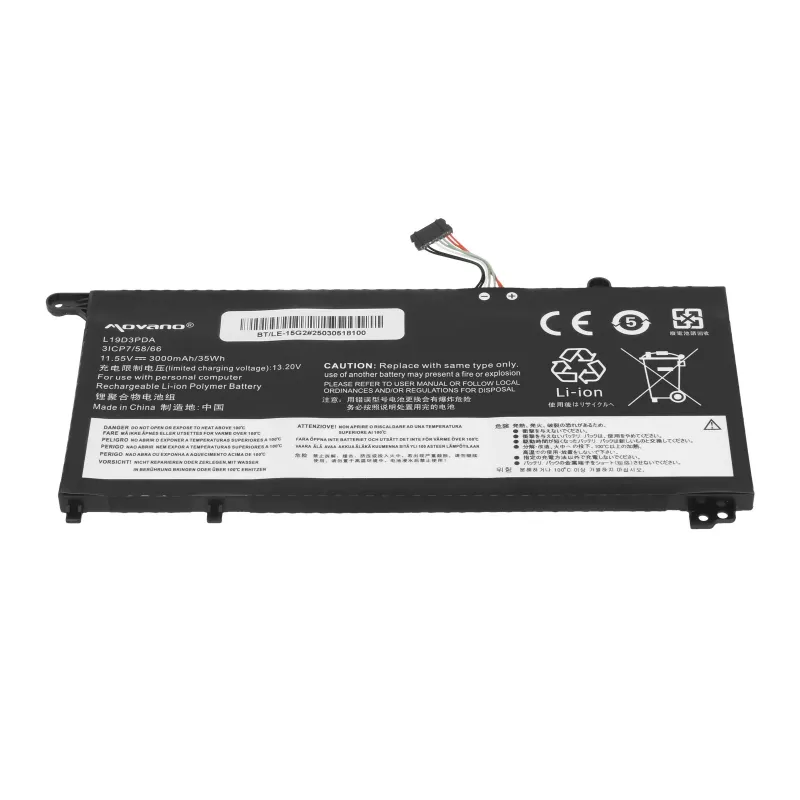 MOVANO Batería L19M3PDA para Lenovo ThinkBook 14 15 G2 G3 G4 G5 IAP ITL ACL ABA - 3000 mAh (35 Wh)