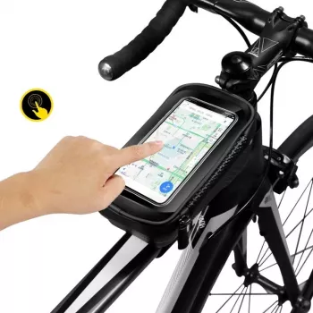 WILDMAN Bike Holder Case M E2 1L negro - bolsa de manillar para smartphone, resistente a salpicaduras, compatible con pantalla táctil, 1L de capacidad