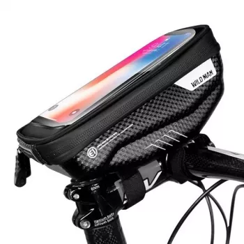 Soporte de bicicleta con funda WILDMAN Bike Holder Case S E1 1L negro – Bolsa compacta para cuadro de bicicleta con cierres de velcro