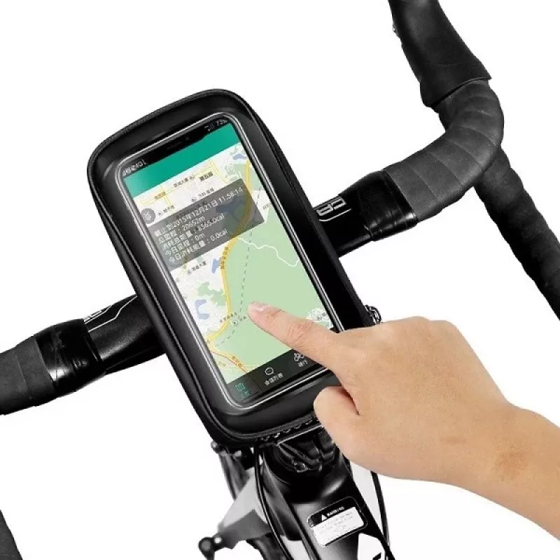 Soporte de bicicleta con funda WILDMAN Bike Holder Case S E1 1L negro – Bolsa compacta para cuadro de bicicleta con cierres de velcro
